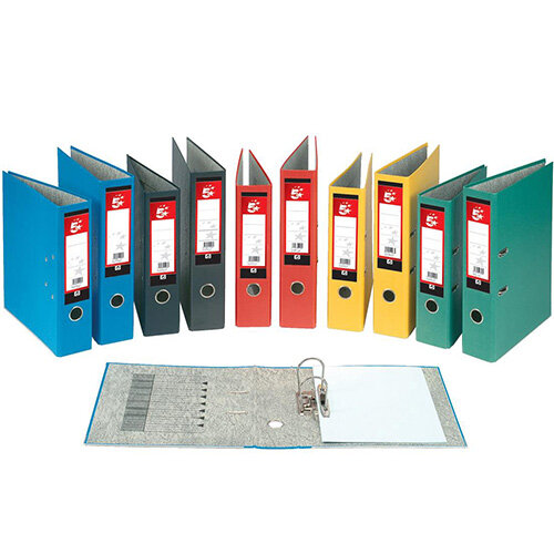 5 Star Office Lever Arch File 70mm Foolscap Red Pack 10