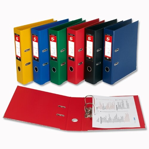 5 Star Office Lever Arch File Polypropylene Capacity 70mm A4 Yellow Pack of 10