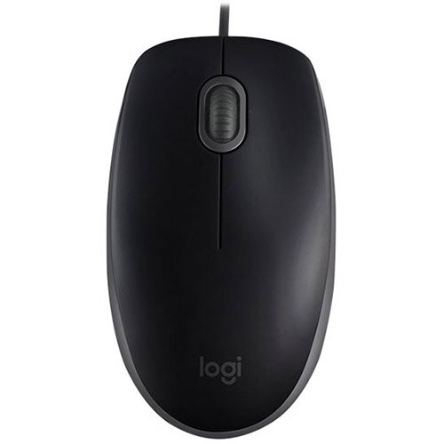 Logitech B110 Silent Wired Computer Mouse, USB - Quiet and Smooth for Office Use