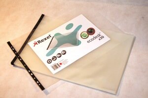 Rexel Eco Punched Pocket Multipunched Short Edge Top Opening A3 Clear 90 Micron 2102578 Pack 30
