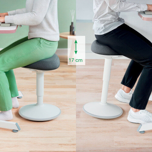 Leitz Ergo Active Sitting Stool With Comfort Seat Light Grey