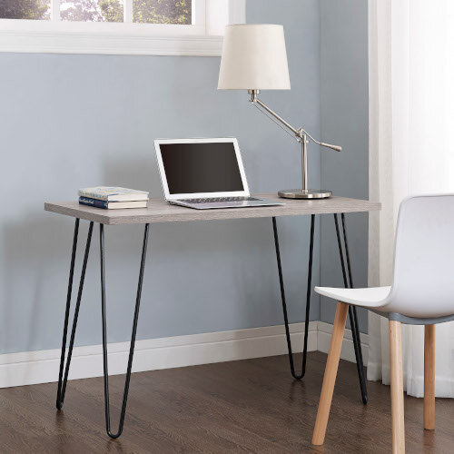 Owen Retro Home Office Desk - Weathered Oak