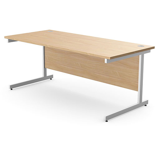 Office Desk Rectangular White Cantilever Legs W1800xD800xH725mm Beech Ashford
