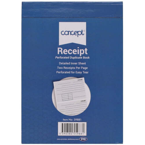Concept Carbonless Receipt Book - 100 Pages, A2859881 - Ideal for Small Business Transactions
