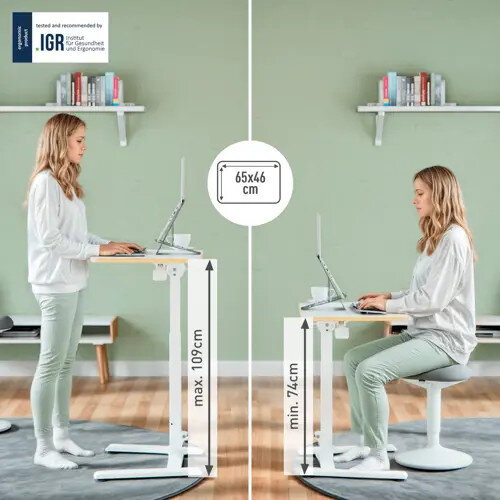 Leitz Ergo Small Foldable Sit Standing Desk White