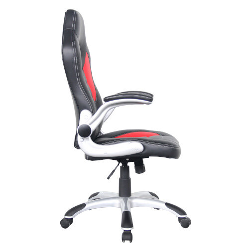 Talladega Alphason Faux Leather Gaming Chair - Red & Black - Height Adjustable - Locking Tilt Mechanism With Tension Control