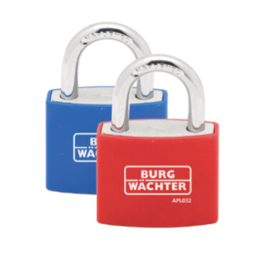 Burg Wachter APL042P Aluminium Padlock 40mm Standard Shackle Assorted Colours, Which May Vary, Red or Blue