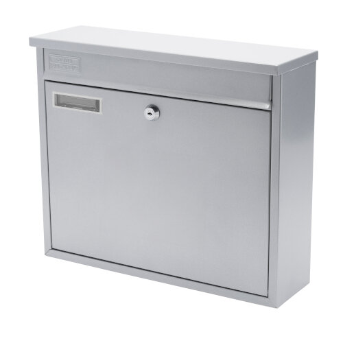Burg Wachter  Swale MB26 Silver Galvanized Steel Post Box H310 xW362xD112mm