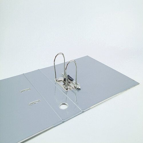 Elba Lever Arch File Laminated Gloss Finish 70mm Capacity A4 Metallic Silver