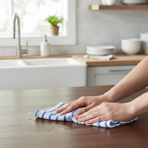 Hygiene Cloth Pack of 10 16x12 Blue/White Dishcloths
