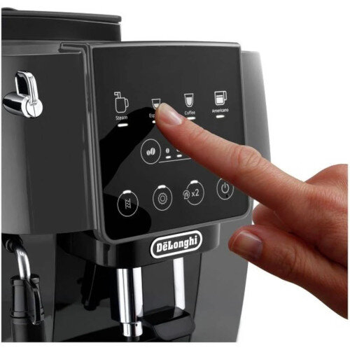 De&#39;Longhi Magnifica Start Automatic Coffee Machine Grey/Black with 4 Pre-set Drinks, 15 bar, 1.8 L Water, Bean Grinder & Milk Frother