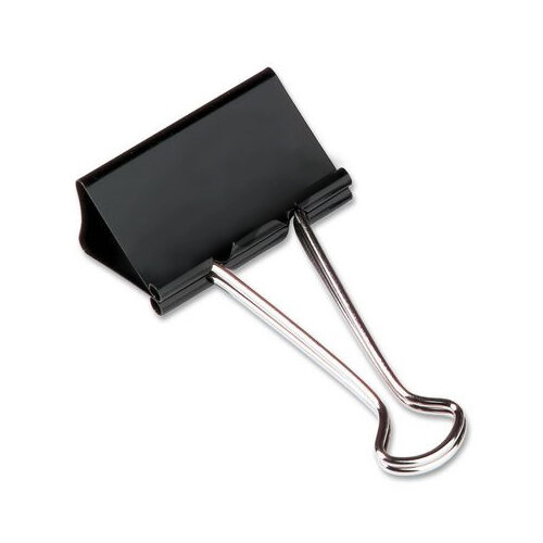 Q-Connect Foldback Clip, 19mm, Black (Pack of 10) - Durable Clips for Securing Documents