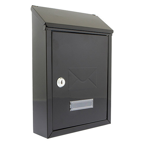 Burg Wachter  Avon MB09 Black Galvanized Steel Post Box H304 xW214xD70mm