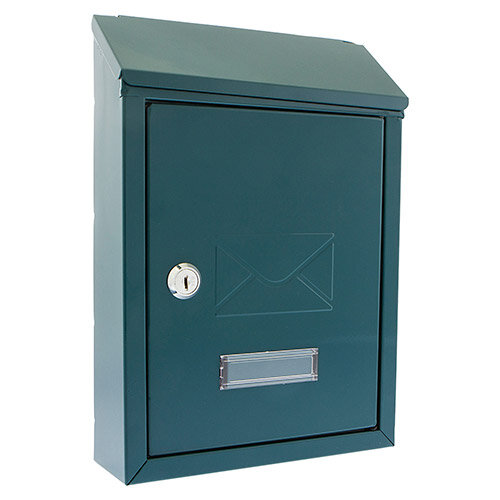 Burg Wachter  Avon MB09 Green Galvanized Steel Post Box H304 xW214xD70mm