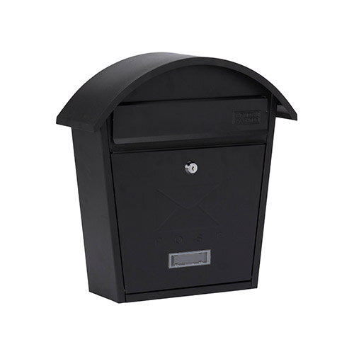 Burg Wachter  Classic MB06 Matt Black Galvanized Steel Post Box H380 xW364xD134mm