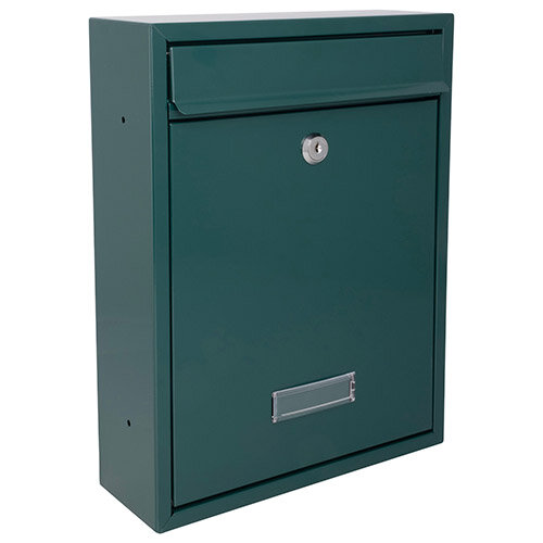 Burg Wachter  Trent MB19 Green Galvanized Steel Post Box H341 xW261xD93mm