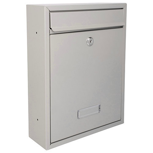 Burg Wachter  Trent MB19 Silver Galvanized Steel Post Box H341 xW261xD93mm