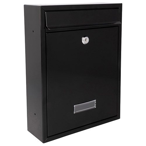 Burg Wachter  Trent MB19 Black Galvanized Steel Post Box H341 xW261xD93mm