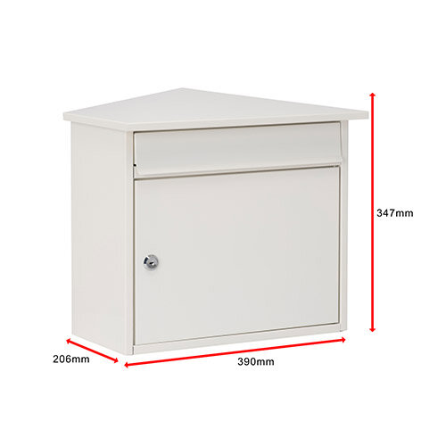 Burg Wachter  Mersey MB15 White Galvanized Steel Post Box H347 xW390xD206mm