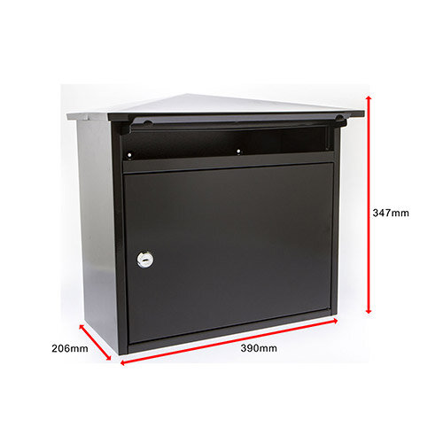 Burg Wachter  Mersey MB15 Black Galvanized Steel Post Box H347 xW390xD206mm
