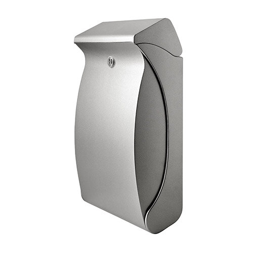 Burg Wachter  Premium Silver Wall-Mounted Plastic Post Box H419 x W271 x D129 mm