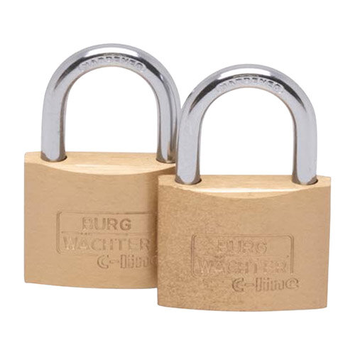 Burg Wachter  Duo 222 50 SB Brass Standard Padlock 2 x 50mm Standard Shackle Keyed Alike Pack of 2