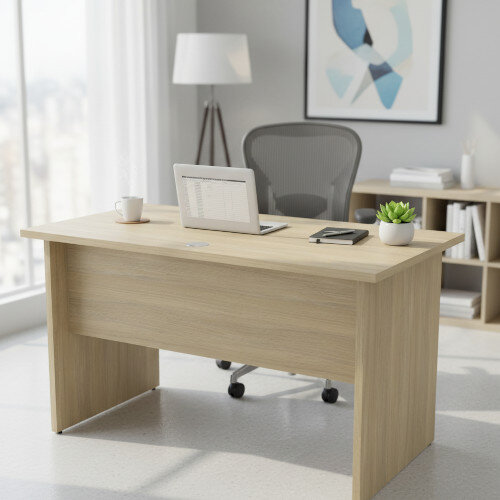 Home Office Ashford Desk W1200xD700mm 25mm Desktop Panel Legs Urban Oak