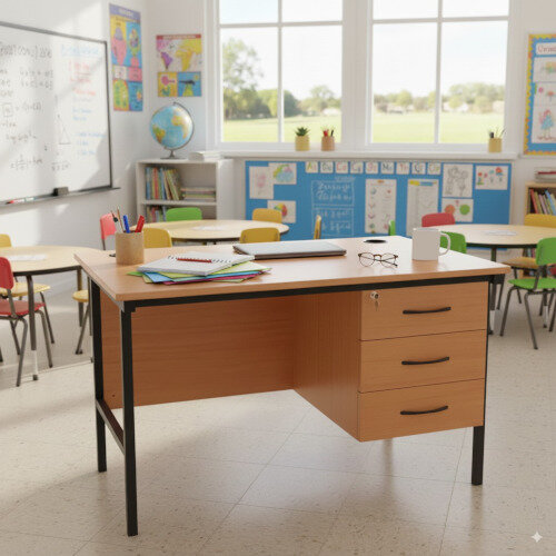 Teachers Desk With 3 Drawer Fixed Pedestal 1200x600x760mm 