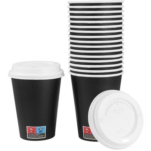 Essentials Hot Cups Pack 12oz - Lids Included - Pack of 300
