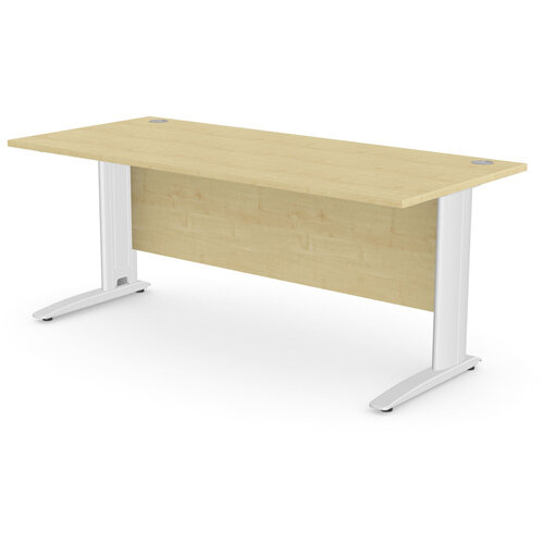 Cantilever Office Desk Rectangular With White Cable Managed Leg W1800xD800xH725mm Maple Komo