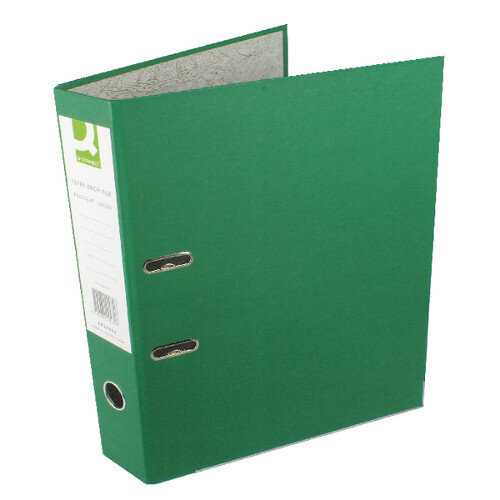 Q-Connect Green Foolscap Paperbacked Lever Arch File Pack of 10