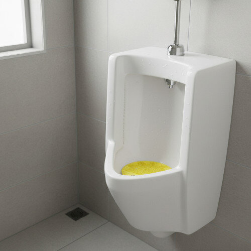 KleenWave Urinal Screens Lemon Yellow Pack of 10