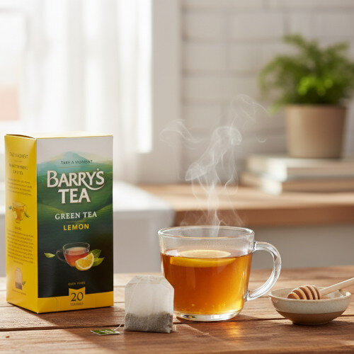 Barry's Organic Green Tea with Lemon - String/Tag/Envelope Pack of 20