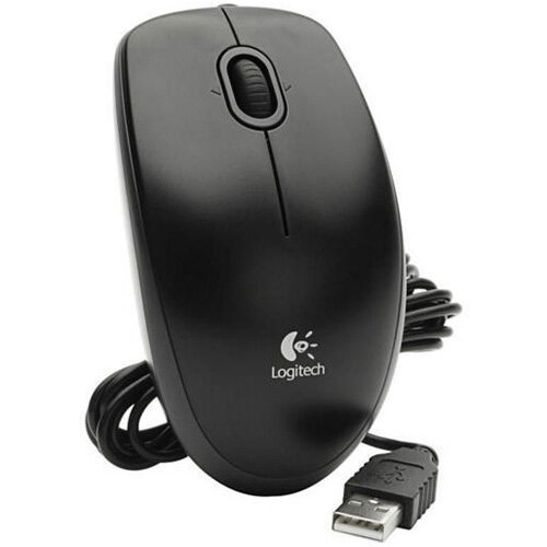 Logitech B100 Corded Optical Mouse USB Black 910-003357