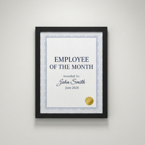 DECAdry A4 Blue Bordered Certificate Paper 115gsm Pack of 25 Sheets