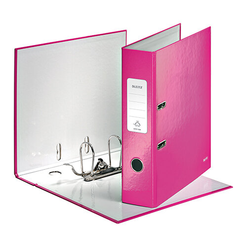 Leitz 180 Wow 80mm Metallic Pink A4 Lever Arch File Pack of 10