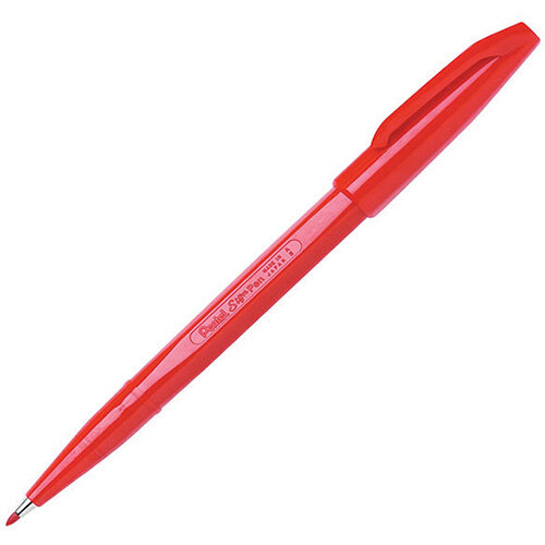Pentel S520 Sign Pen Red Fibre Tipped 1.0mm Line Pack 12