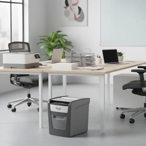 Rexel Optimum Auto Feed+ 50-Sheet Automatic Cross Cut Paper Shredder - P-4 Security - 20L Bin