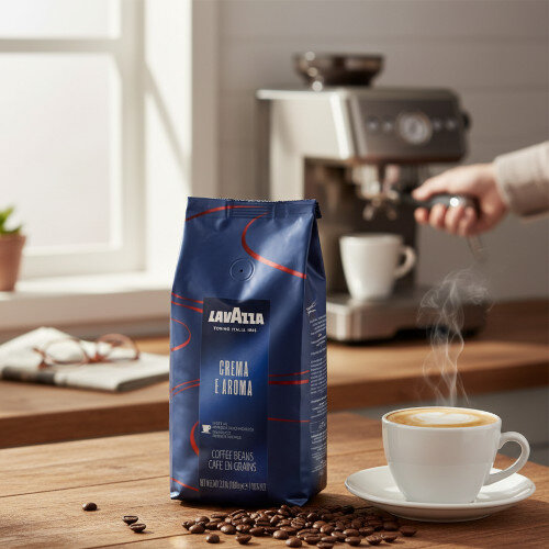 Lavazza Crema e Aroma Coffee Beans - 1kg Bag, Smooth and Rich Flavour