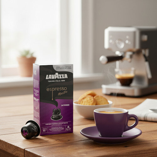 Lavazza Eco Caps Nespresso Compatible Capsules - Intenso, 100% Compostable, Pack of 10 Capsules