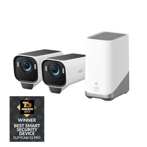 EufyCam S3 Pro 2‑Camera 4K Kit - Wireless Smart Home Security System with AI Detection and Local Storage