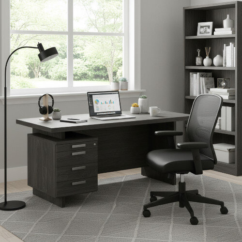 Grand Executive Office Desk With Left Side Drawers 1800mm Harbour Oak