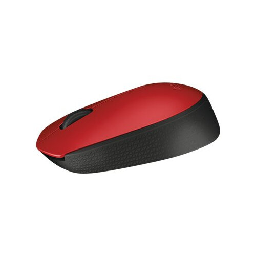 Logitech M171 - Mouse - wireless - 2.4 GHz - USB wireless receiver - black, red