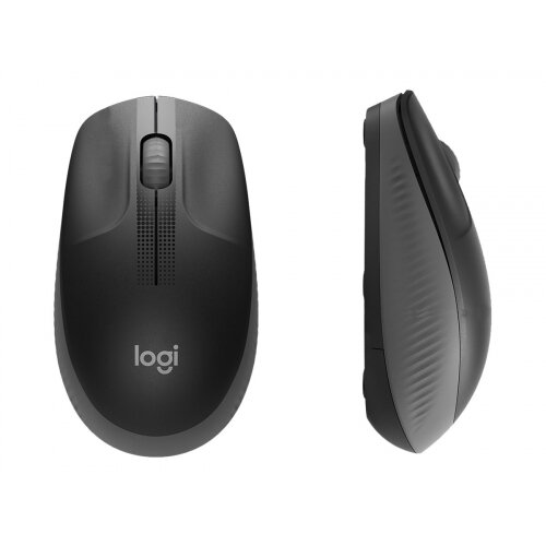 Logitech M190 - Mouse - optical - 3 buttons - wireless - USB wireless receiver - charcoal