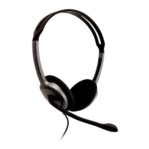 V7 HA212-2EP, Headset, Head-band, Calls & Music, Black, Silver, Binaural, 1.8 m