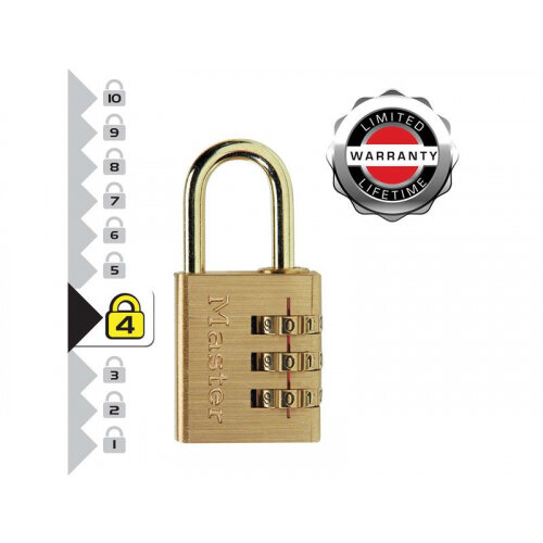 Master Lock Brass Finish 30mm 3-Digit Combination Padlock
