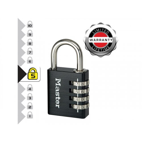 Master Lock Black Finish 40mm 4-Digit Combination Padlock