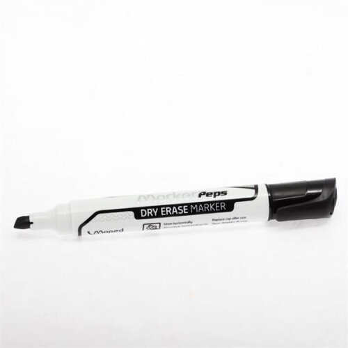Maped Jumbo Chisel Tip Dry Erase Marker - Black - Versatile Marker for Whiteboards