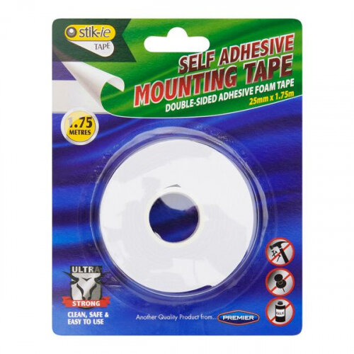 Stik-Ie Double Sided Mounting Tape - 25mm x 1.75M - Strong Adhesive Tape