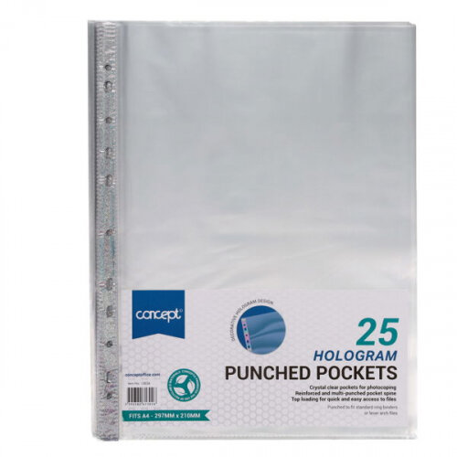 Student Solutions A4 Protective Pockets Holographic Spine Pack of 25 - Add a Touch of Flair to Your Organization